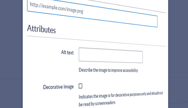 Screenshot of Alt Text entry form for an image